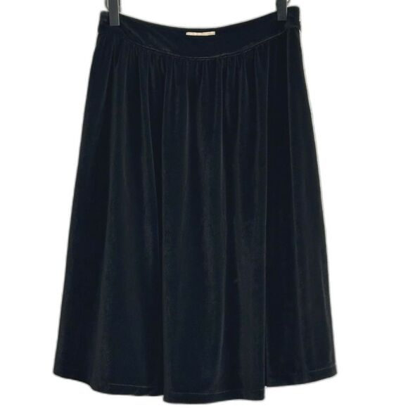 Lindy Bop Gellar Swing Skirt Retro 50's Pure Black Velvet A-Line Hi Waist Size 6 - Picture 1 of 7